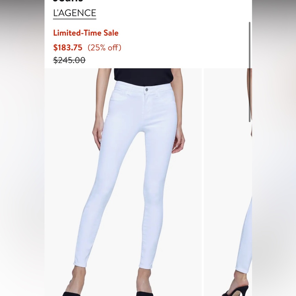 L'AGENCE  Marguerite High Waist Skinny Jeans
25 blanc coated